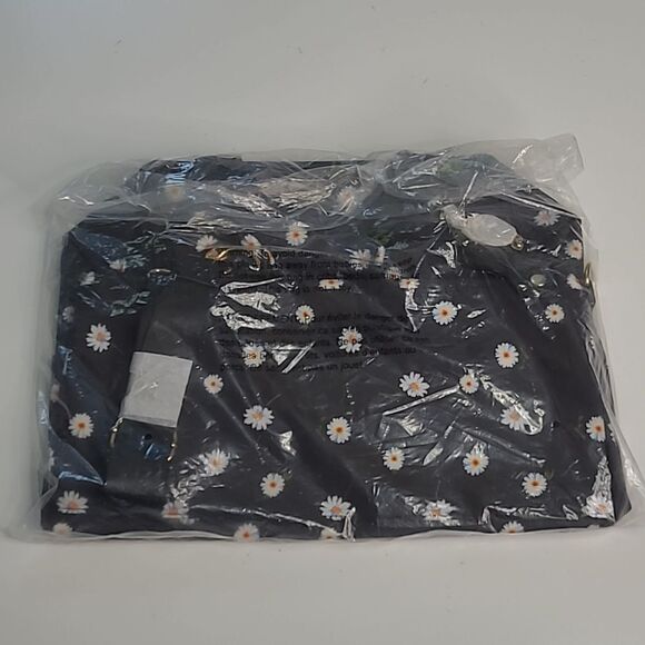 NEW ALICE & OLIVIA FLORAL DUFFEL TRAVEL WEEKEND BAG IN PACKAGE DAISY NAVY NWT - Picture 7 of 8